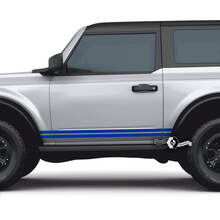 Pair of 2 Doors Ford Bronco Side Decals Thin Dual Stripes Stickers for Ford Bronco
 2