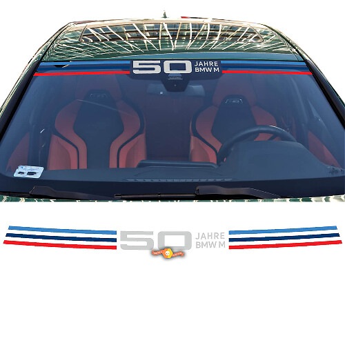 BMW M 50 Jahre Style Windshield Stripes Vinyl Decal for BMW G Series