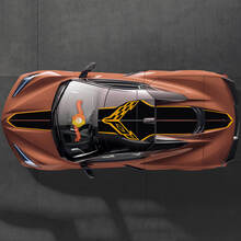 Hood Roof Rear Chevrolet C8 Corvette Stingray Z06 C8R Rally Racing Logo Vinyl Stripes Decals 2 Colors
 2