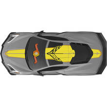 Kit fits to Hood Rear Engine Hatch Cover Roof Chevrolet C8 Corvette Stingray Z06 C8R Rally Racing Flag Vinyl Stripes Decals 2 Colors
 2