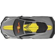 Wide Racing Stripes Bonnet Roof Boot Vinyl Decal Sticker For Chevrolet Corvette C8 Stingray Z06 2