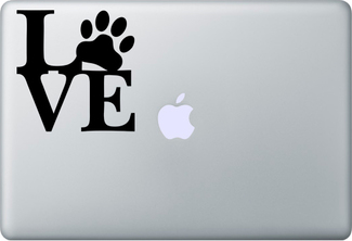 Love Dog Pets decal sticker MacBook laptop
