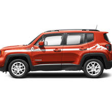 Pair Jeep Renegade Doors Mountain Side Stripe Graphic Vinyl Decal Sticker
 2