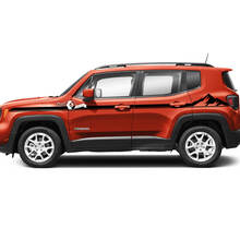 Pair Jeep Renegade Doors Mountain Side Stripe Graphic Vinyl Decal Sticker
 3