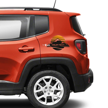 Pair Jeep Renegade Fender Mountain Side Logo Sunset Retro Old School Graphic Vinyl Decal Sticker Gradient
 3