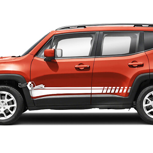 Pair Jeep Renegade Rocker Panel Side Lines Stripe Graphic Vinyl Decal Sticker

