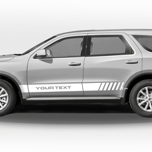 Raccing Stripes with Custom Text Side Vinyl Decal Set for Dodge Durango_2