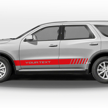 Raccing Stripes with Custom Text Side Vinyl Decal Set for Dodge Durango_3