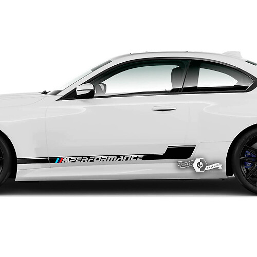Pair BMW M2 M240 G42 F22 F87 M Performance Side Stripe Doors Logo Stripe Vinyl Decal Sticker
