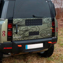 Decal Carte Topographique De Porte De Coffre Pour Land Rover Defender 110 Autocollant Vinyle 3