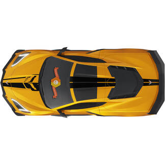 Kit fits to Hood Rear Engine Hatch Cover Chevrolet C8 Corvette Stingray Z06 C8R Rally Racing Stripes Vinyl Decals Stickers
 1