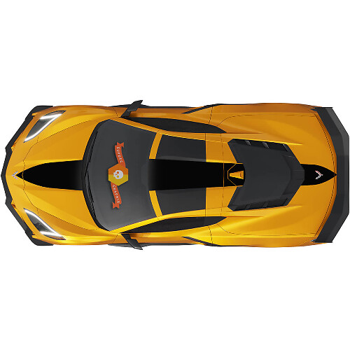 Racing Hood Roof and Trunk Stripes Vinyl Decal Kit for Chevrolet Corvette C8