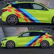 M Performance Checkered Flag Doors Rear Side Vinyl Decal Sticker For BMW M3 M4_2