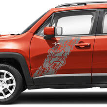 Pair Jeep Renegade Doors Side Graphic Battered Destroyed Splash Logo Vinyl Decal Sticker Stripe
 3