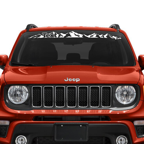 Windshield Window Jeep Renegade Graphic Mountains Logo Vinyl Decal Sticker
