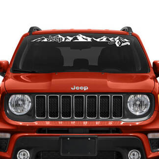 Windshield Window Jeep Renegade Graphic Mountains Logo Vinyl Decal Sticker
