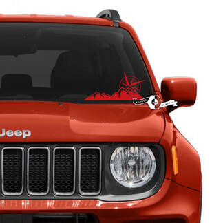 Windshield Window Jeep Renegade Graphic Mountains Compass Vinyl Decal Sticker
 1