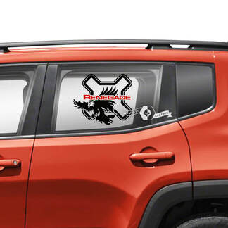 Pair Jeep Renegade Doors Window Side Graphic Bald Eagle Vinyl Decal Sticker 2 Colors
 1