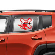 Custom Text Graphic Bald Eagle Side Doors Window Vinyl Decal Sticker 2 Colours for Jeep Renegade 2