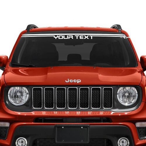 Custom Text Lines Windscreen Window Graphic Vinyl Decal Sticker for Jeep Renegade