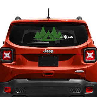 Jeep Renegade Windshield Window Graphic Tailgate Window USA Flag Battered Destroyed Vinyl Decal Sticker
