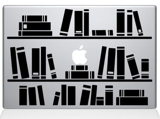 Bookshelf Library decal sticker for MacBook
