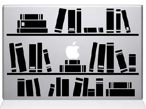 Bookshelf Library decal sticker for MacBook
