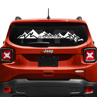 Jeep Renegade Tailgate Window Mountain Logo Vinyl Decal Sticker

