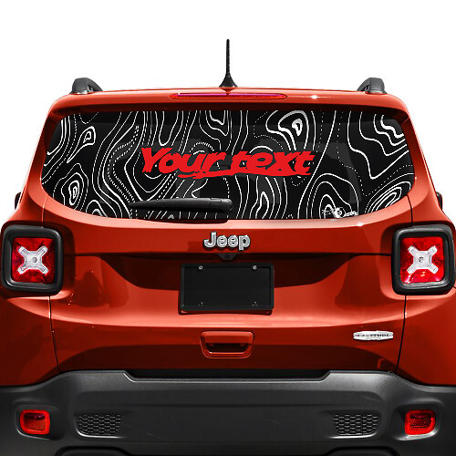 Personnalisé Carte Topographique Adhésif Autocollant en Vinyle Fenêtre de Hayon 2 Couleurs pour Jeep Renegade
