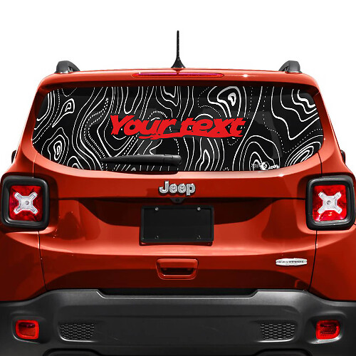 Personnalisé Carte Topographique Adhésif Autocollant en Vinyle Fenêtre de Hayon 2 Couleurs pour Jeep Renegade