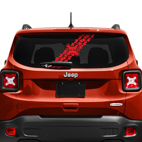 Personnalisé Texte Trace de Pneumatique Autocollant Vinyle de Fenêtre de Hayon pour Jeep Renegade