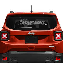 Jeep Renegade Tailgate Window Compass Tire Track Vinyl Decal Sticker
 2