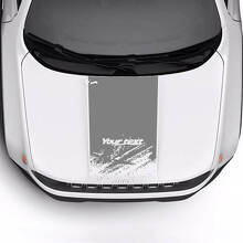 Custom Text Destroyed Battered Bonnet Logo Stripe Vinyl Decal Sticker for Jeep Renegade Trailhawk 2