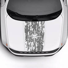 Custom Text Compass Battered Destroyed Flag Bonnet Vinyl Decal Sticker for Jeep Renegade Trailhawk 2