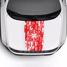 Custom Text Compass Battered Destroyed Flag Bonnet Vinyl Decal Sticker for Jeep Renegade Trailhawk 3