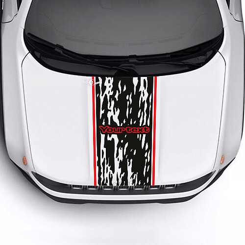 Custom Text Battered Destroyed Bonnet Trim Stripe Vinyl Decal Sticker 2 Colours for Jeep Renegade Trailhawk