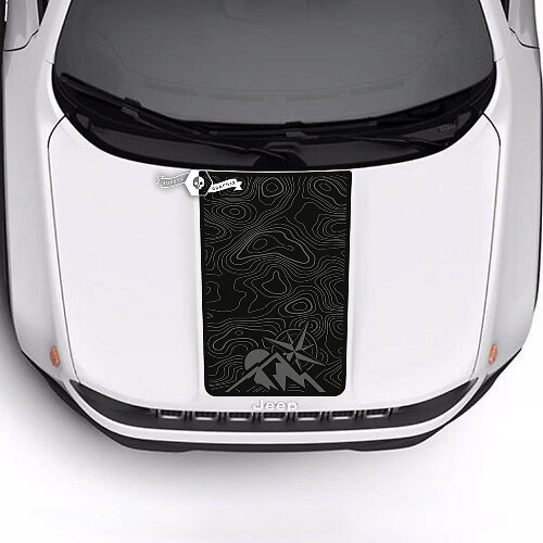 Jeep Renegade Trailhawk Sport Mountains Topographic Map Hood Stripe Vinyl Decal Sticker
