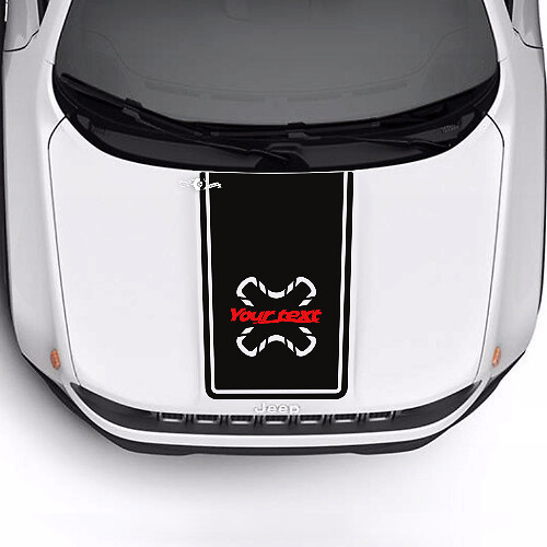 Custom Text Bonnet Trim Vinyl Decal Sticker 2 Colours for Jeep Renegade Trailhawk