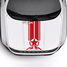 Jeep Renegade Trailhawk Sport Hood Military Star Stripe Trim Vinyl Decal Sticker
 2