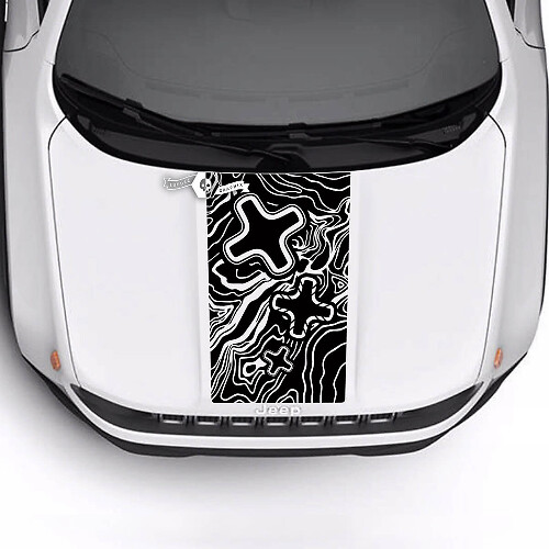 Jeep Renegade Trailhawk Sport Topographic Map Hood Stripe Vinyl Decal Sticker
