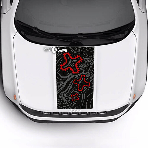 Jeep Renegade Trailhawk Sport Topographic Map Logo Hood Stripe Vinyl Decal Sticker 3 Colors
