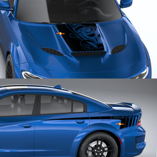 Super Bee Drag Hood and Side Stripes Vinyl Decal Set for Dodge Charger_2