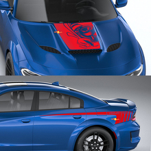 Super Bee Drag Hood and Side Stripes Vinyl Decal Set for Dodge Charger_3