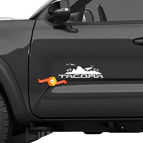 T-Rex Volcano Landscape Side Door Vinyl Decal Sticker for Toyota Tacoma