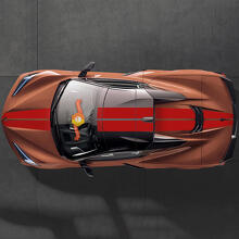 Hood Roof Rear Dual Sticker Decal Stripes 2 For Chevrolet Corvette C8 Stingray Eray Z06 Models 2