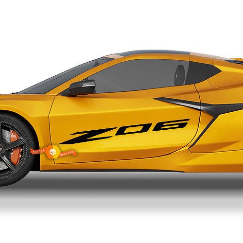 Z06 Side Door Logo Vinyl Decal Pair for Chevrolet Corvette 