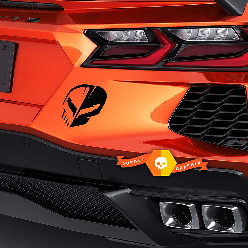 Jake Skull Rear Bumper Vinyl Decal for Chevrolet Corvette C8 Z06