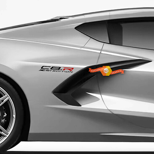 Pair C8.R Z51 Edition Rear Fender Decals for Chevrolet Corvette C8