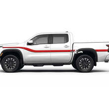 Twin Curwed Stripes Side Vinyl Decal Kit For Nissan Frontier_2