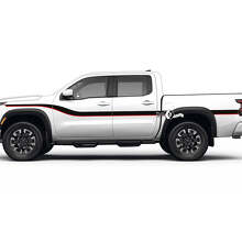 Twin Curwed Stripes Side Vinyl Decal Kit For Nissan Frontier_3